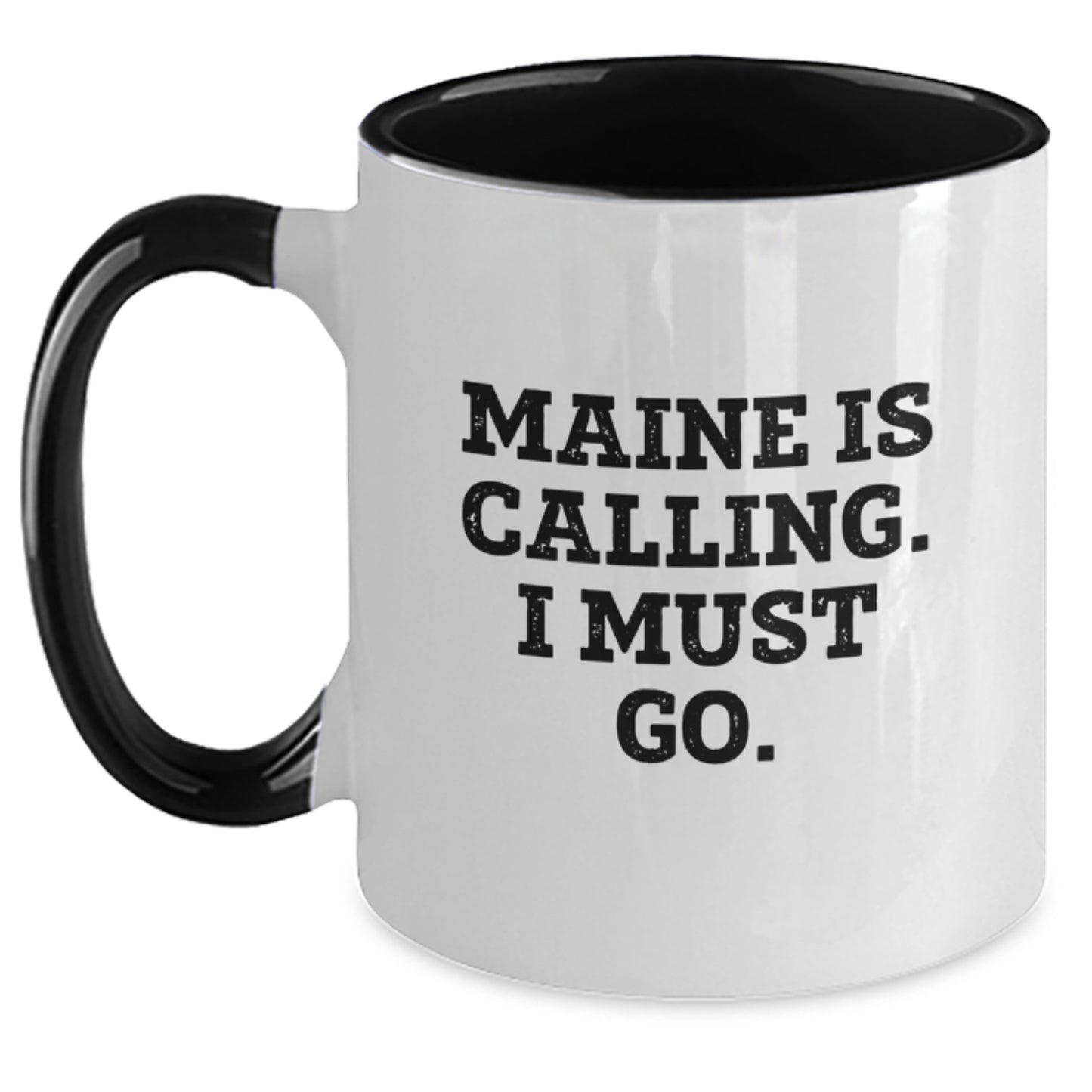 Maine Calling Funny Two Tone Coffee Mug Gifts for Men Friends from Maine, Cute Birthday Unique Gifts - Main
