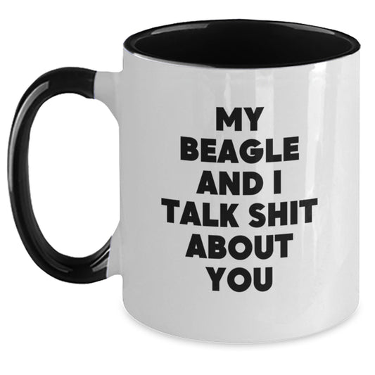 Funny Beagle Dog Mom and Dad Gifts from Men Women Friends on Mother's Day Unique Two Tone Coffee Mugs for Beagle Dog Lovers - Main