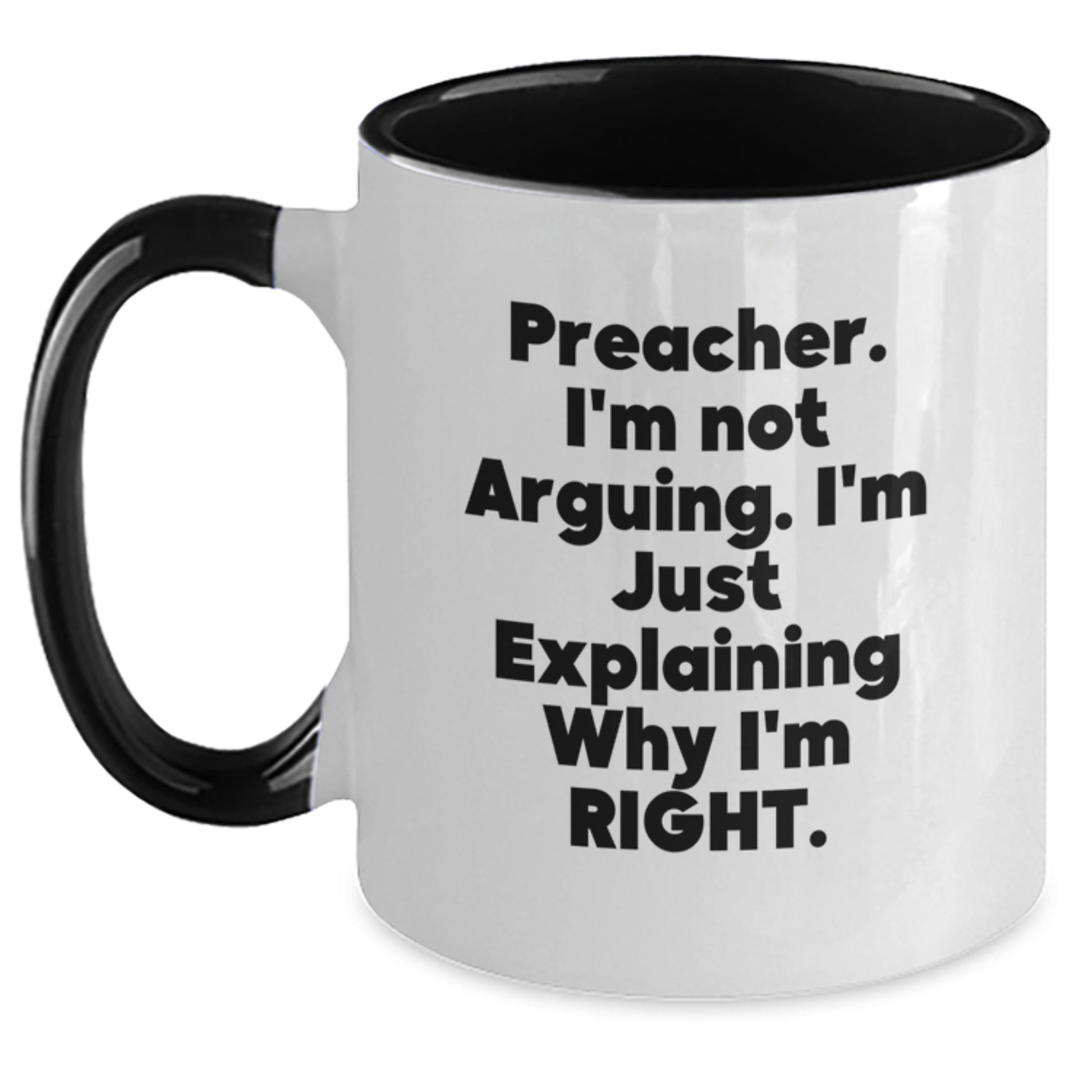 Funny Preacher Gifts for Preacher, Preacher Two Tone Coffee Mug, and Mother's Day Unique Gifts from Friends - Main
