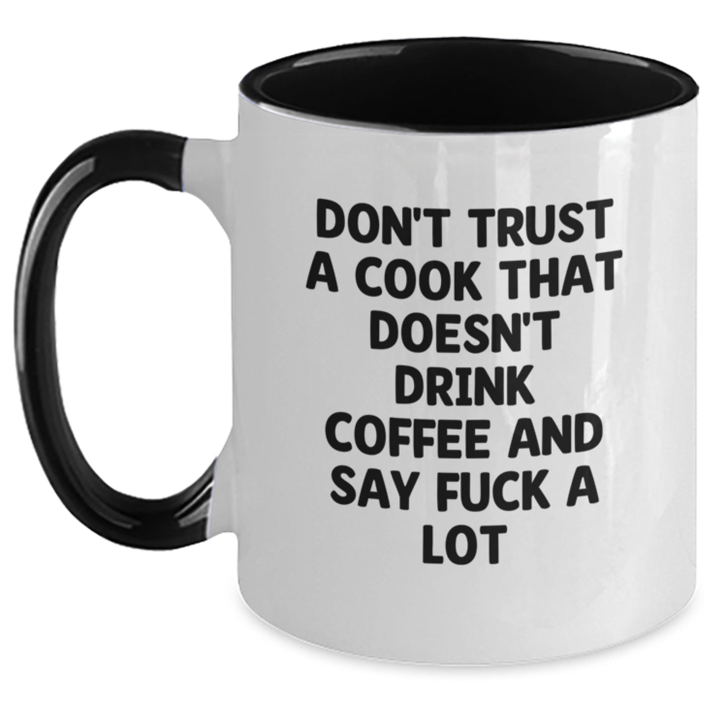 Funny Cook Gifts for Men - Don't Trust a Cook, Two Tone Coffee Mug, Graduation Unique Gifts from Family - Main