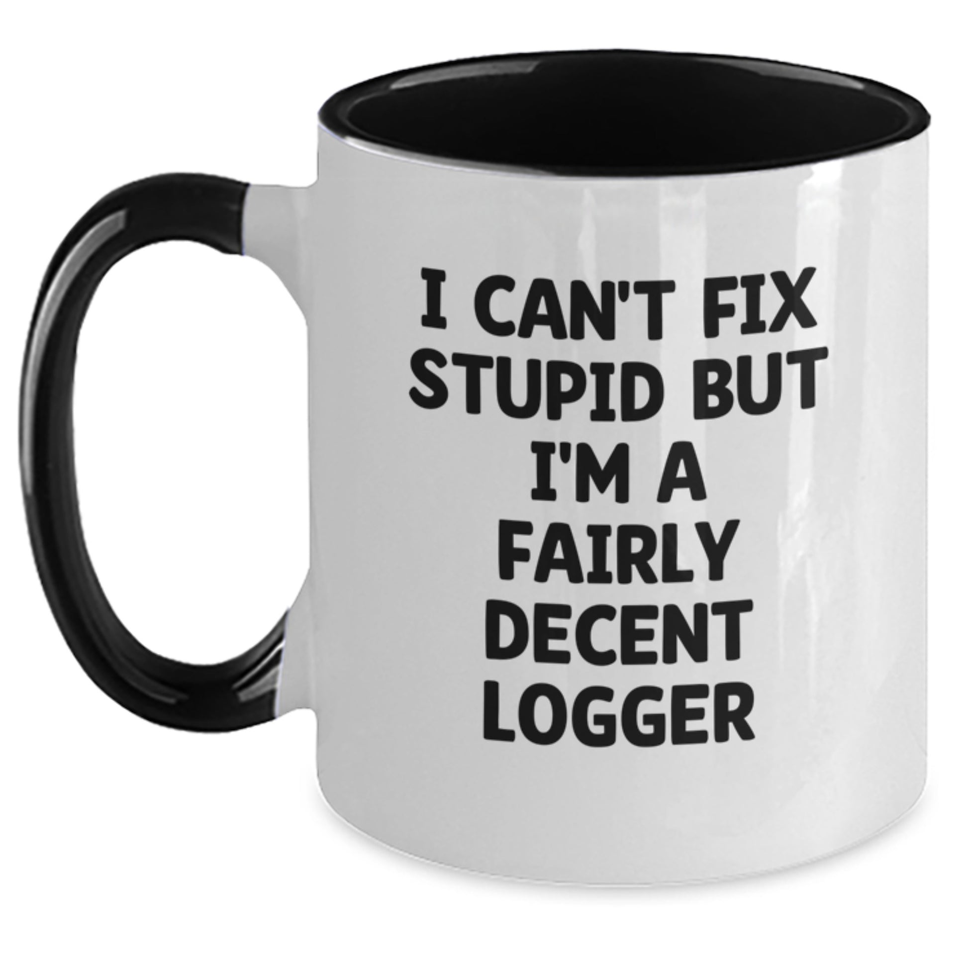 Funny Logger Coffee Mugs with Two Tone Designs for Men - Logger Gifts from Friends for Graduation - Main