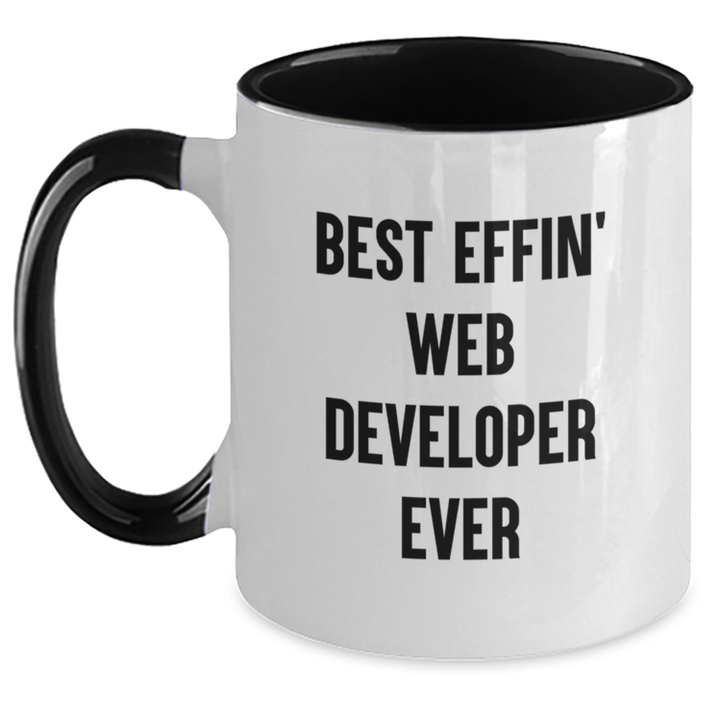 Funny Web Developer Gifts from Friends, Web Developer Unique Graduation Gifts for Men, Best Effin' Web Developer Ever Two Tone Coffee Mug - Main