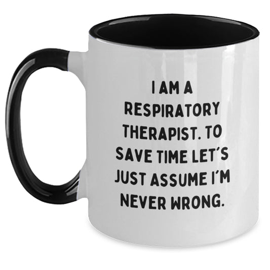 Funny Respiratory Therapist Gifts for Her, Unique Graduation Present from Friends, Inspirational Quote Coffee Mug Two Tone, 11oz Ceramic Mug - Main