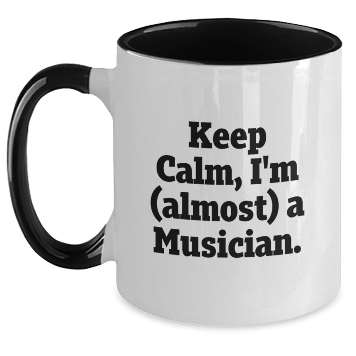 Birthday Gift for Her Keep Calm, I'm (Almost) A Musician. Two Tone Mug - Main