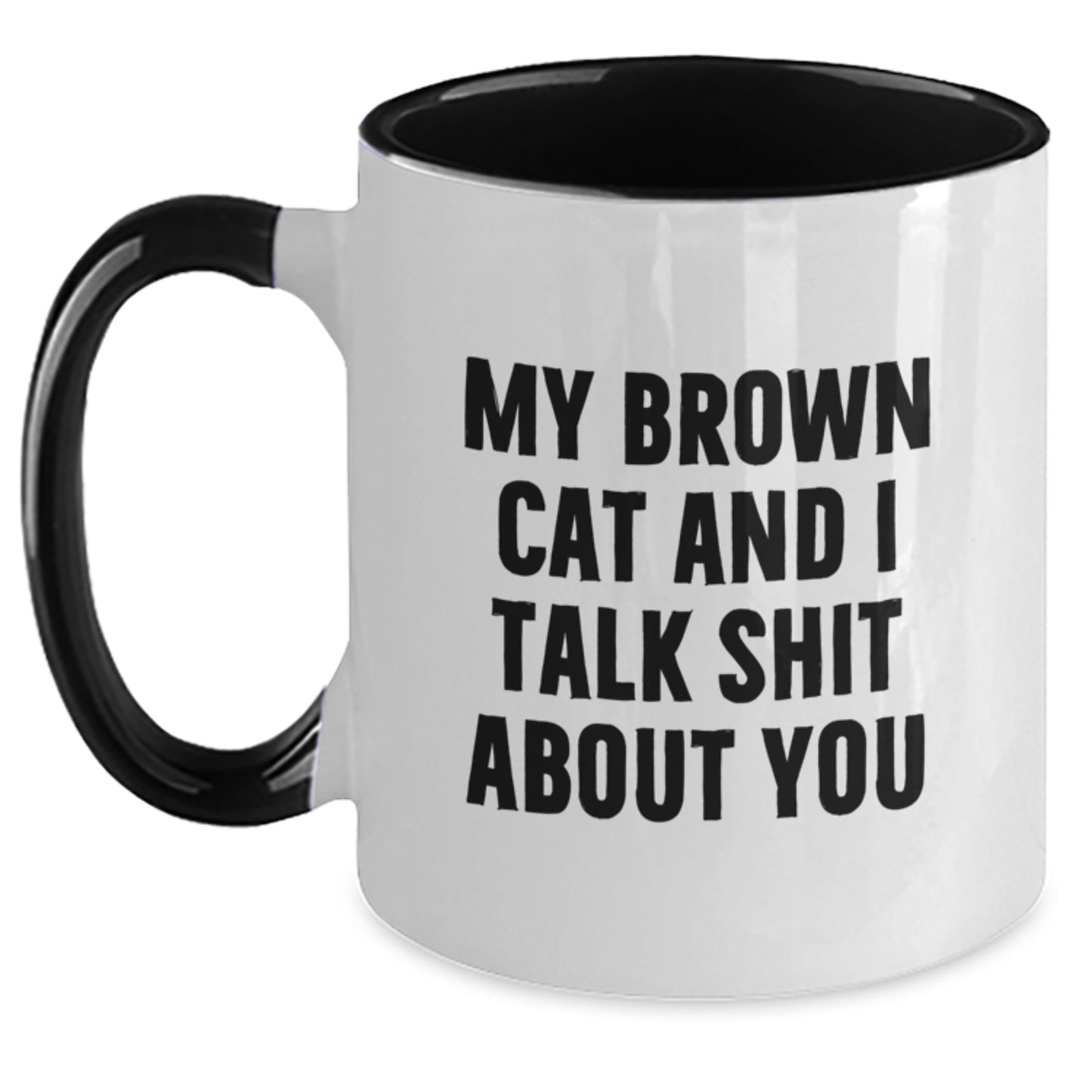 Funny Brown Cat Gifts from Mom for Mother's Day Unique Two Tone Coffee Mug - Main