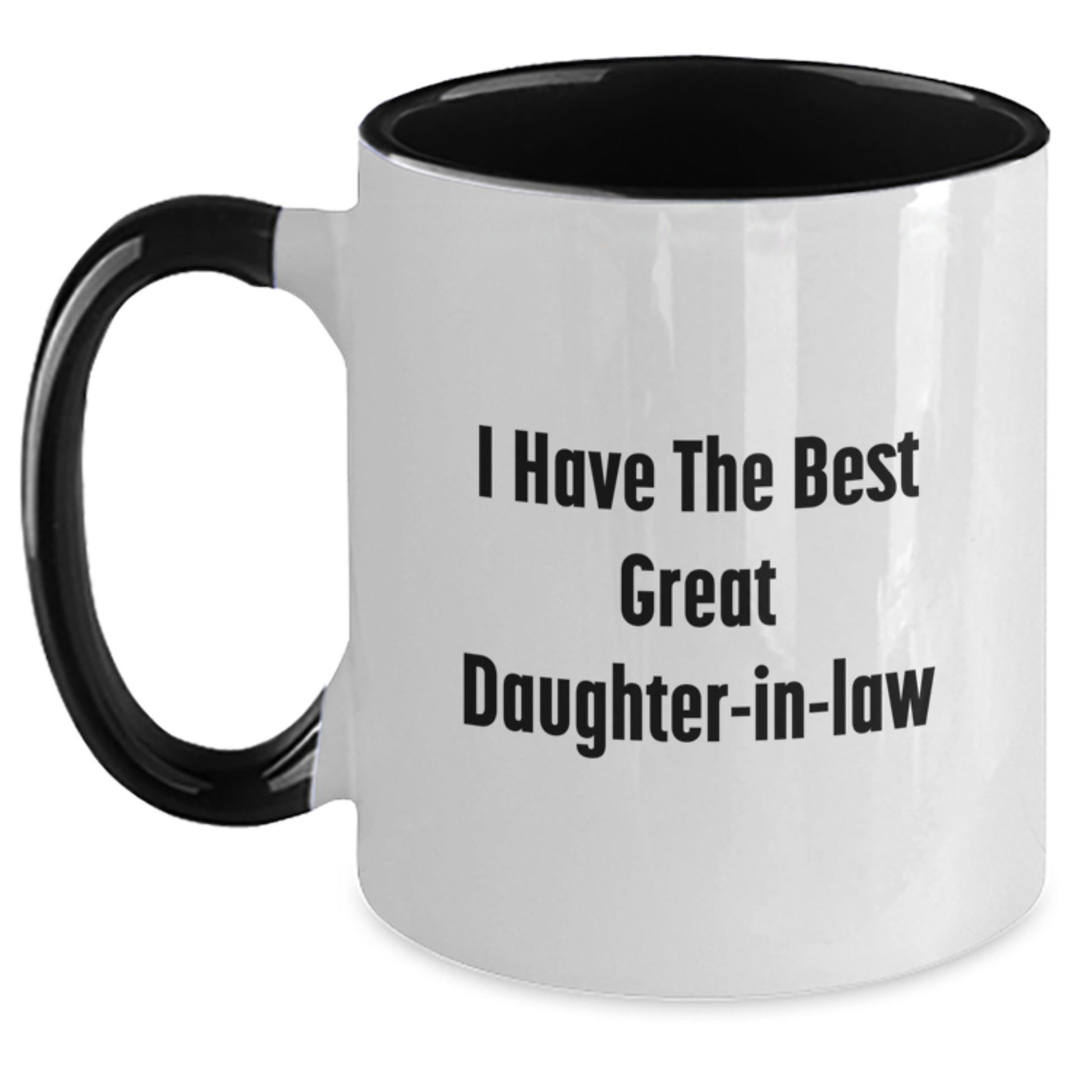 Funny Daughter-in-law Appreciation Gifts from Men to Women, Unique Two Tone Coffee Mug for Great Daughter-in-law, I Have The Best Daughter-in-law Quote Christmas Unique - Main