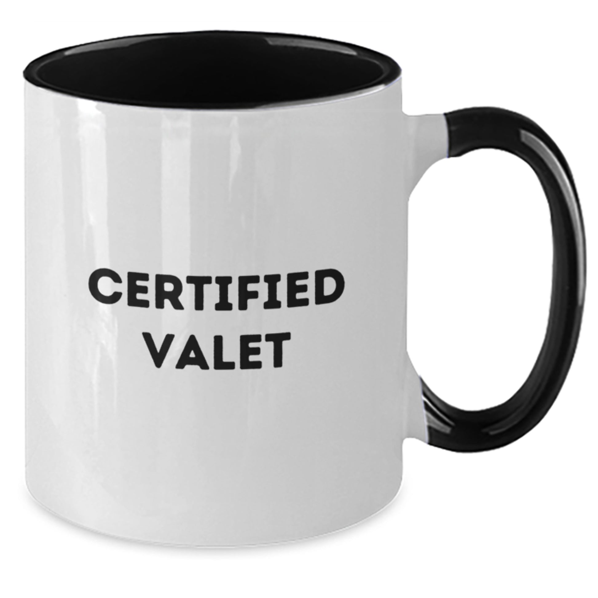 Funny Valet Gifts from Men, Unique Valentine's Gifts for Valet, Two Tone Coffee Mug with Certified Valet Quote, Gifts for Friends, Coworkers, Family - Additional