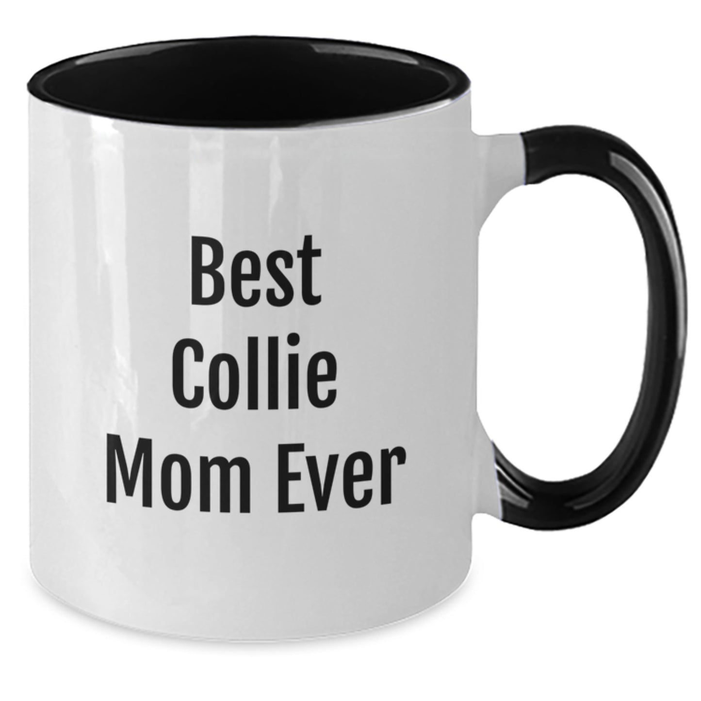 Funny Collie Dog Gifts for Mom, Best Collie Mom Ever Quote, Two Tone Coffee Mug, Birthday Unique Gifts from Family, Collie Dog Lover Mug - Additional