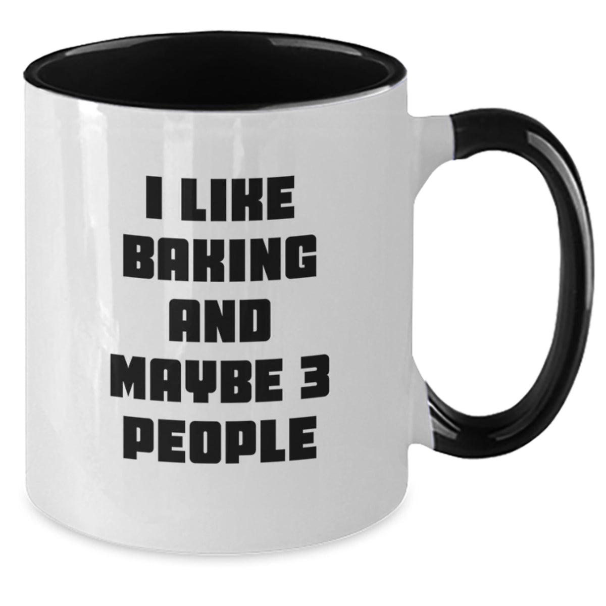 Funny Baking Gifts for Men, Two Tone Coffee Mug, 'I Like Baking And Maybe 3 People' Quote, Unique Graduation Unique Gifts from Family or Friends - Additional