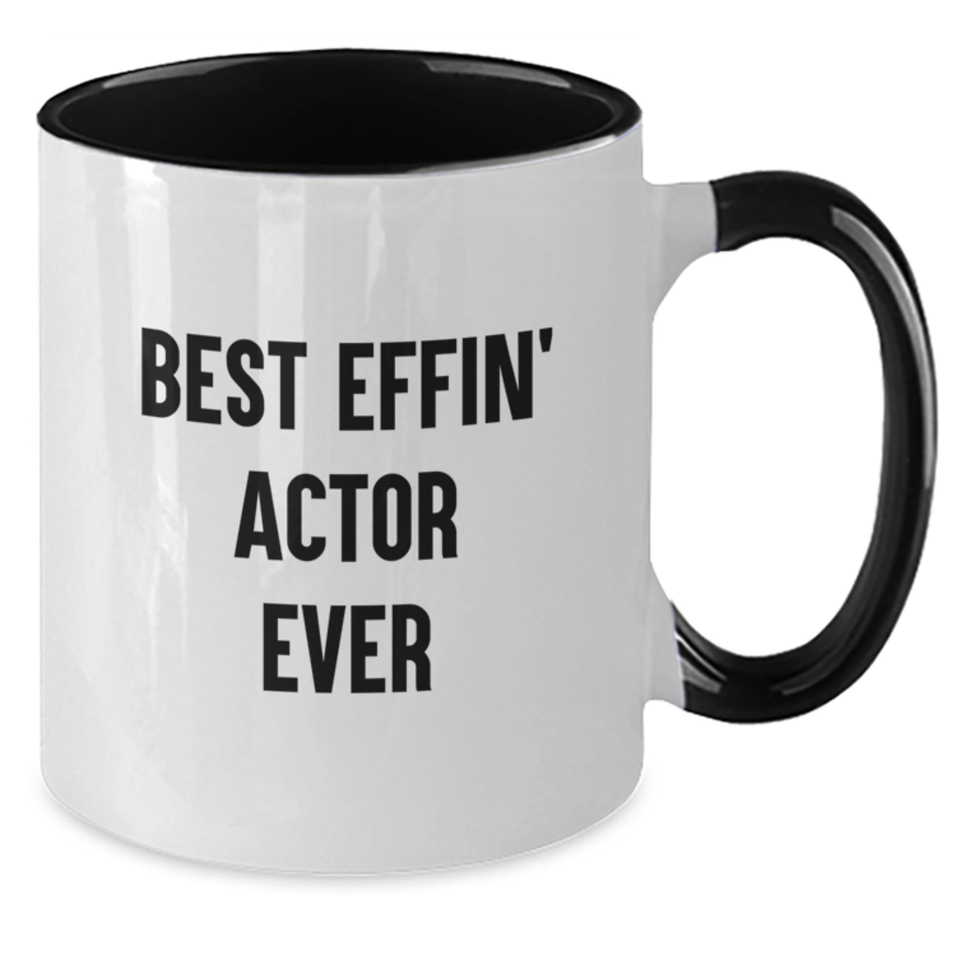 Funny Actor Gifts from Friends, Best Effin' Actor Ever Two Tone Coffee Mug, Graduation Unique Gifts for Actor - Additional