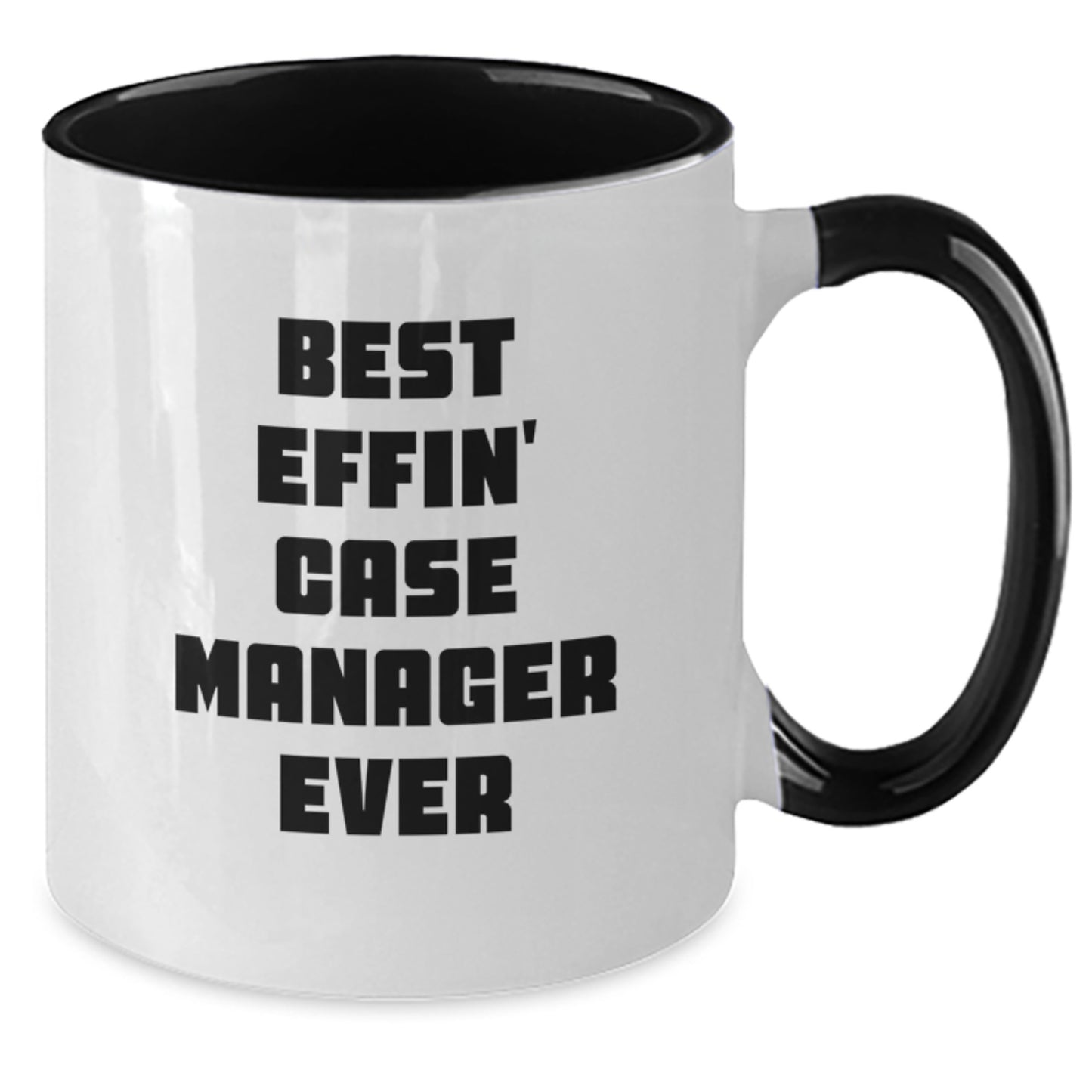 Funny Case Manager Gifts from Family Two Tone Coffee Mug Best Effin' Case Manager Ever Graduation Unique Gifts for Case Managers - Additional