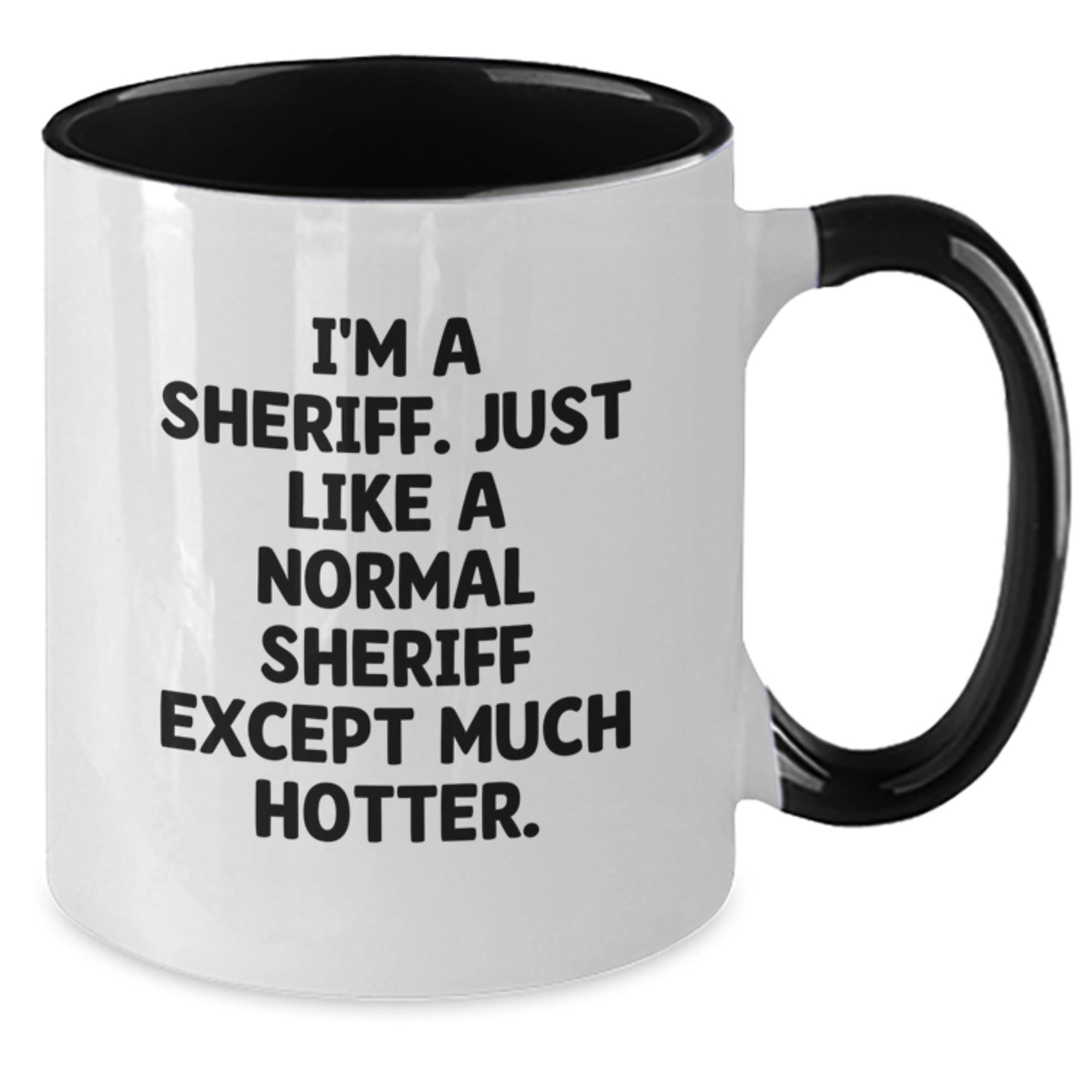 Funny Sheriff Gifts from Family for Him, 'I'm A Sheriff' Two Tone Coffee Mug, Father's Day Unique Gifts - Additional
