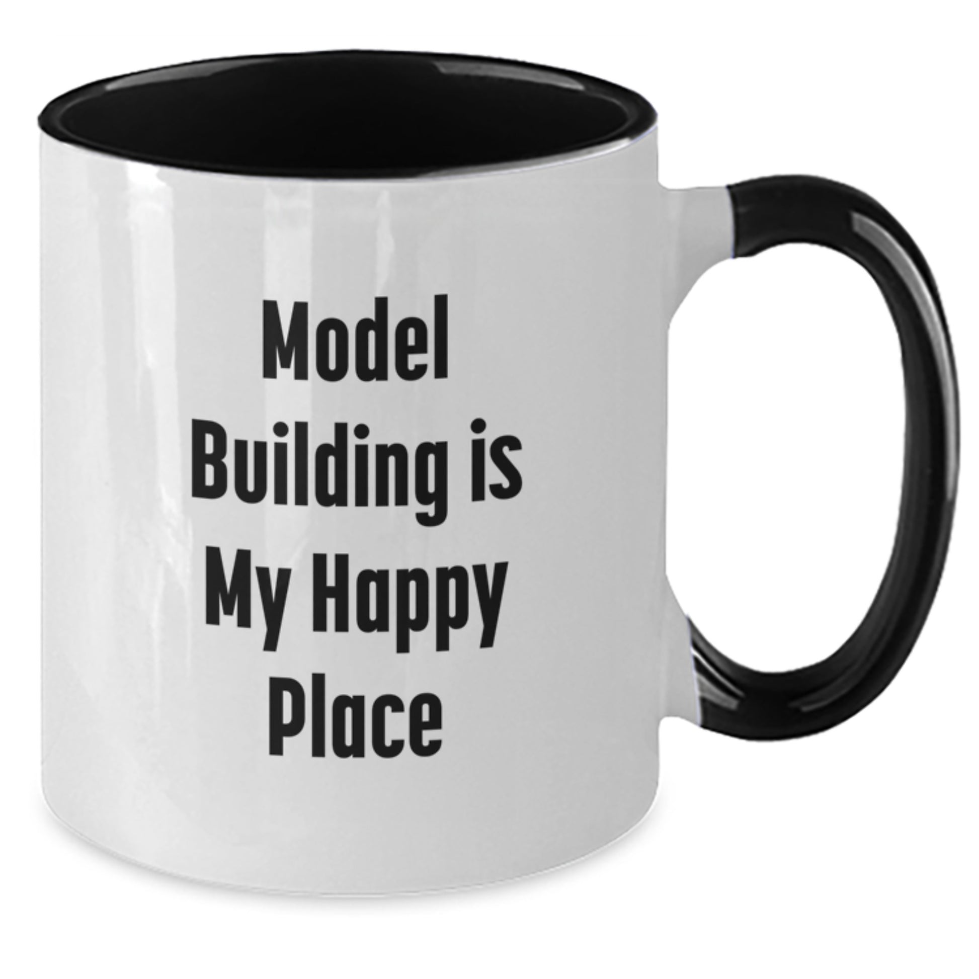 Funny Model Building Gifts for Men Women Friends, Two Tone Coffee Mug Quote Model Building Is My Happy Place, Birthday Unique Gifts from Family - Additional