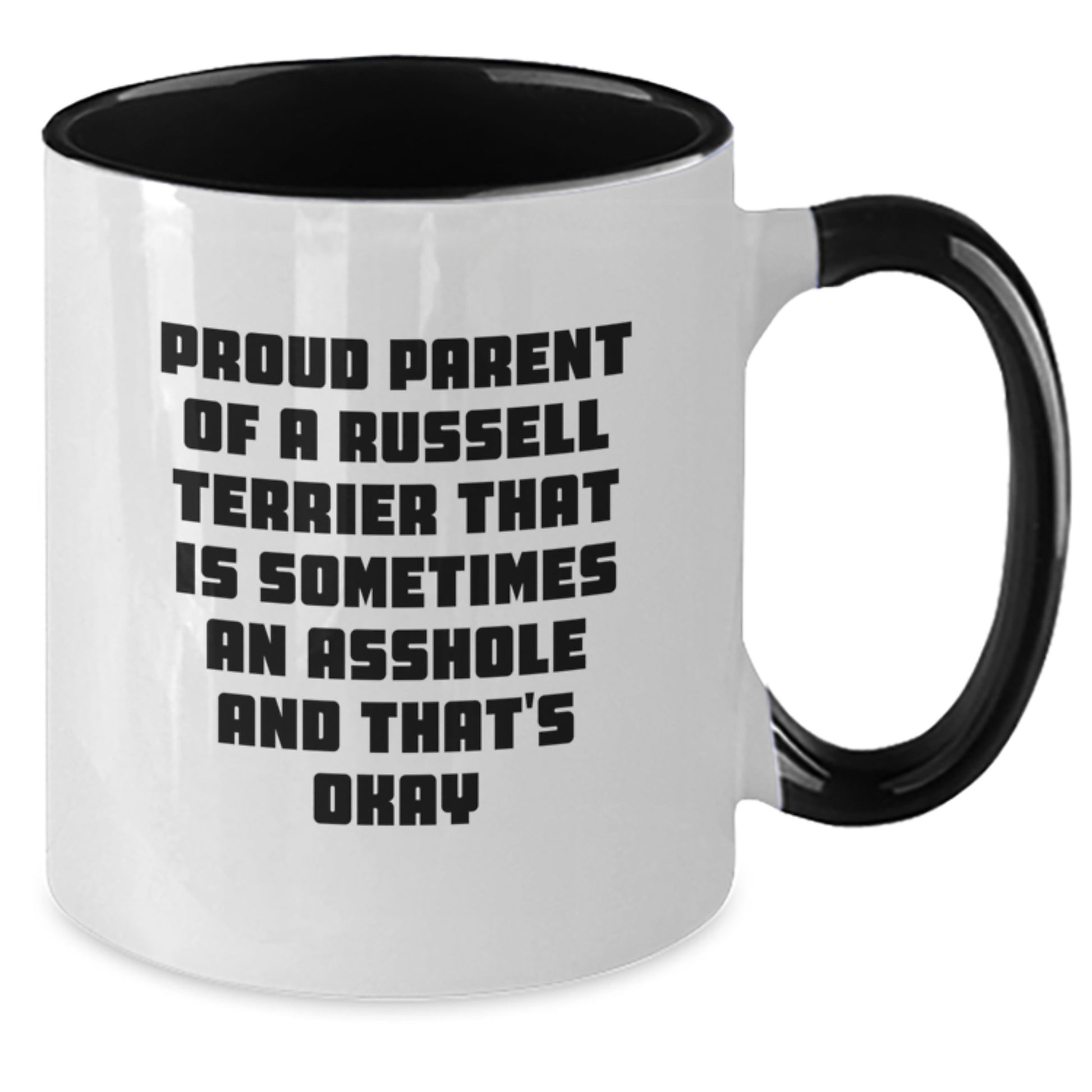 Funny Russell Terrier Dog Parent Gifts for Men, Women, Friends, Russell Terrier Dog Lovers, Birthday Unique Gifts from Mom, Dad, Friends, Family - Two Tone Coffee Mug - Additional