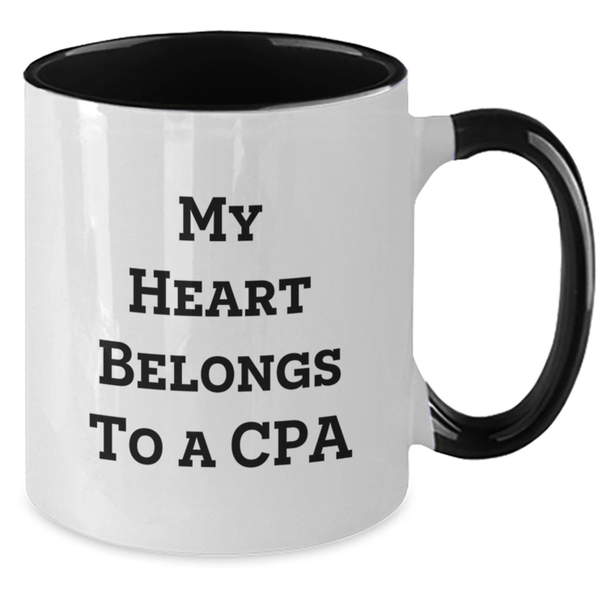 Funny 'My Heart Belongs To A CPA' Two Tone Coffee Mugs Gifts from Friends for Graduation - Additional