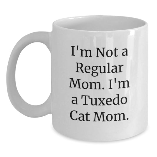 Funny Tuxedo Cat Mom Gifts from Family - White Coffee Mug for Friends Birthday Unique - Main