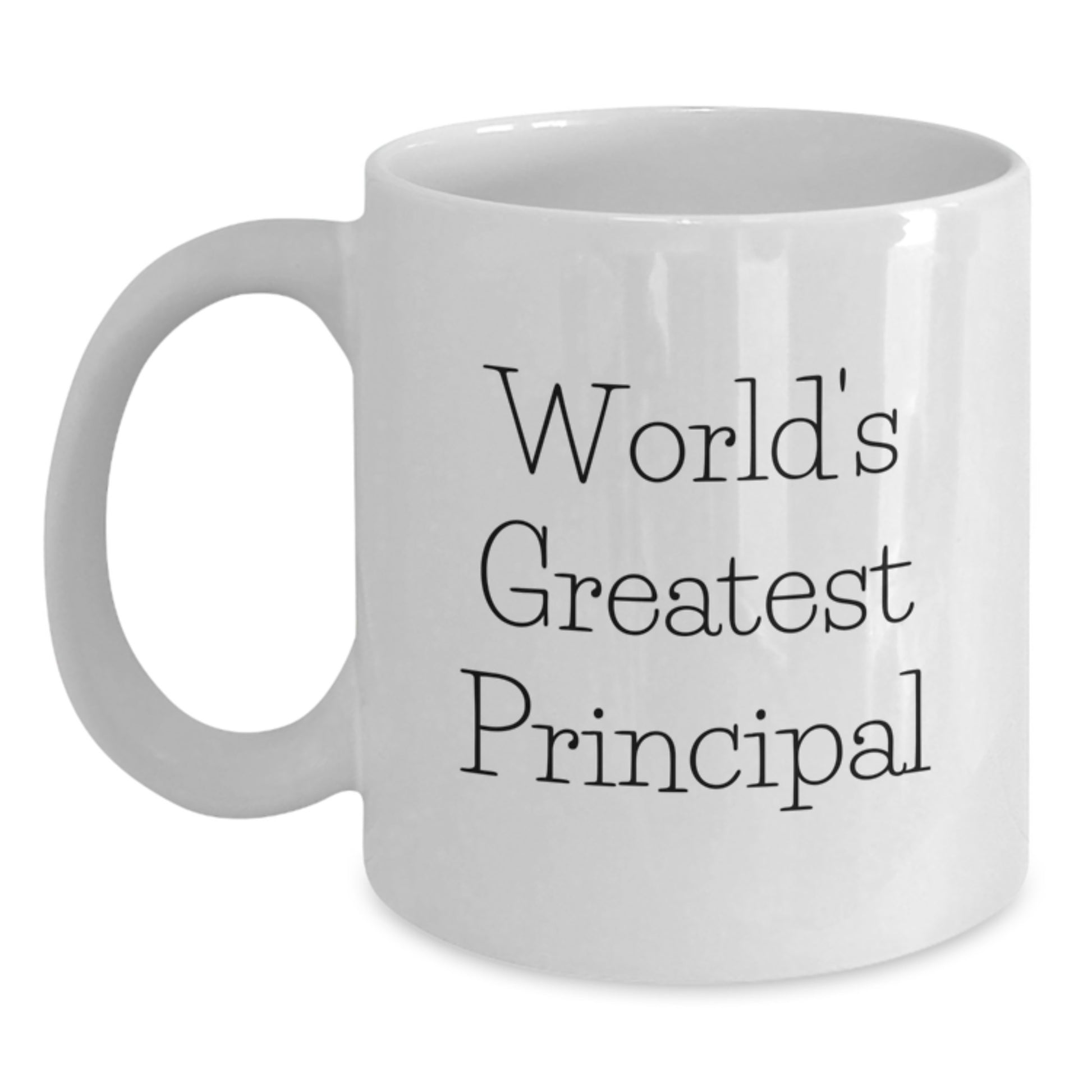 Funny Principal Gifts from Friends, White Coffee Mug for Principal, 'World's Greatest Principal' Quote - Main