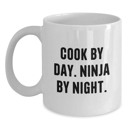 Funny Cook White Coffee Mugs Gifts from Men to Cook Friends, Christmas Unique Mug, Ceramic 11oz or 15oz Capacity - Main