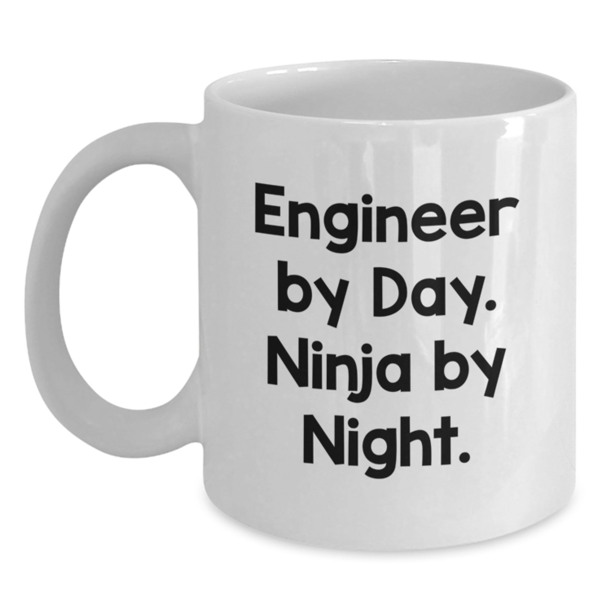 Funny Engineer Gifts for Graduation, White Coffee Mug, 'Engineer By Day. Ninja By Night.' for Men from Friends and Family - Main