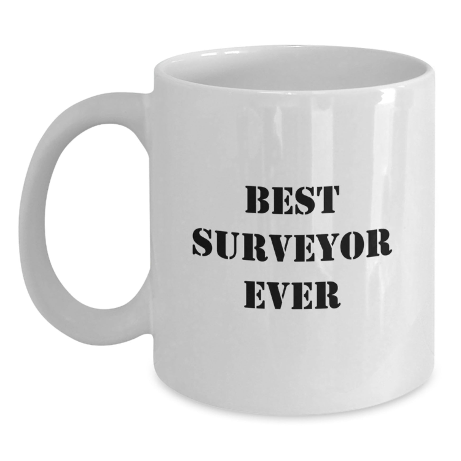 Funny Surveyor Gifts from Friends for Surveyor Men White Coffee Mug Best Surveyor Ever Christmas Unique - Main