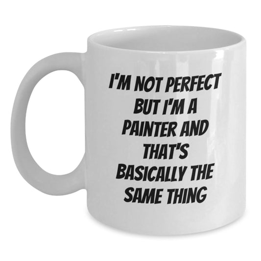 Funny Painter Gifts for Men, Unique Christmas Unique Gifts from Friends to Painter, White Coffee Mug - Main