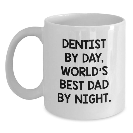 Funny Dentist White Coffee Mug Gifts from Dad Christmas Unique Presents for Him - Main