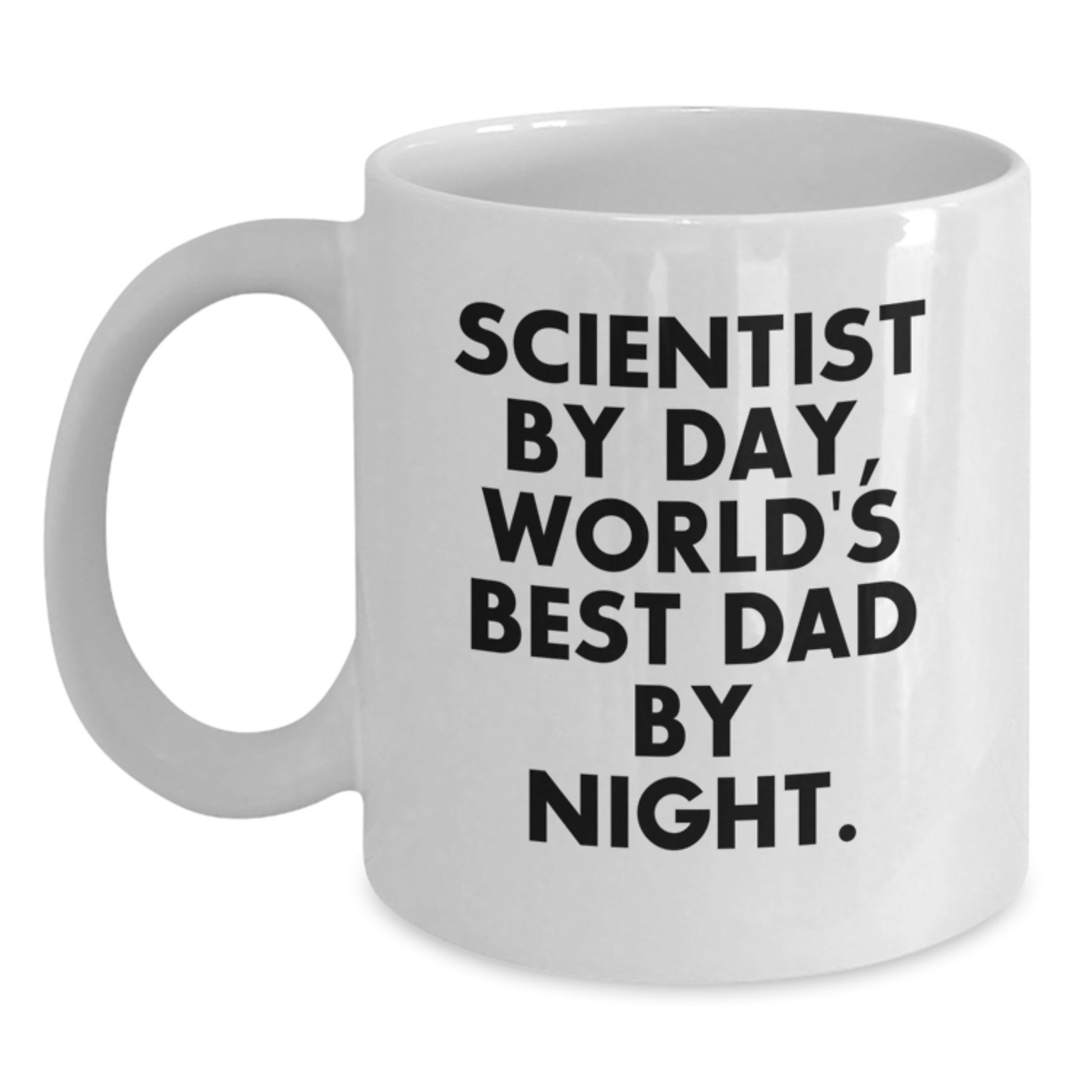 Funny Scientist White Coffee Mug, Gifts from Mom to World's Best Dad, Perfect Christmas Unique - Main