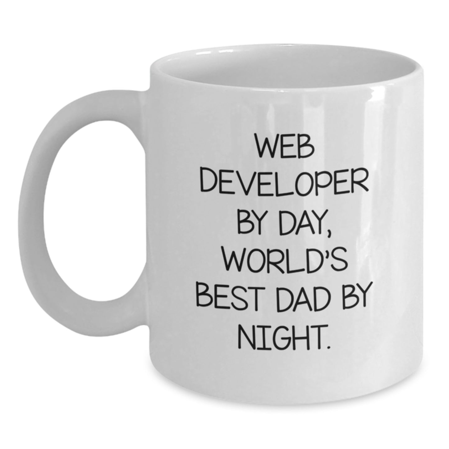Funny Web Developer Gifts for Men - Web Developer By Day, World's Best Dad By Night. White Coffee Mug from Men, Unique Mother's Day Unique Gifts for Web Developer - Main