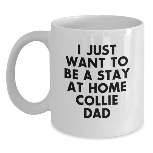 Collie Dog Dad Funny Valentine's Gifts from Men to Collie Lovers White Coffee Mug - Main