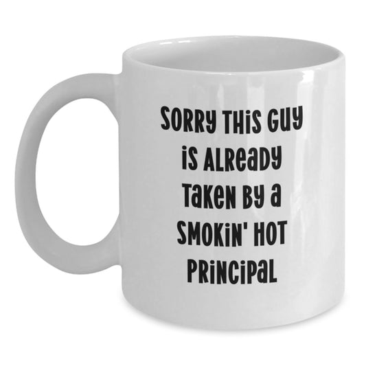 Funny Principal Gifts from Friends, White Coffee Mug for Principal, Christmas Unique Gifts - Main