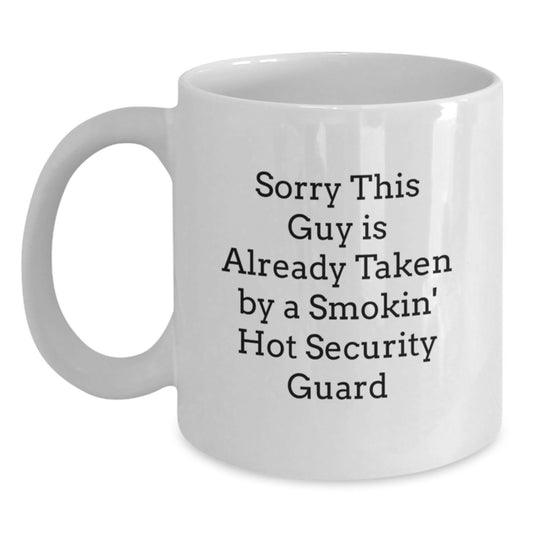 Funny Security Guard Gifts for Men, White Coffee Mug, Birthday Unique Gift from Friends to Security Guard - Main