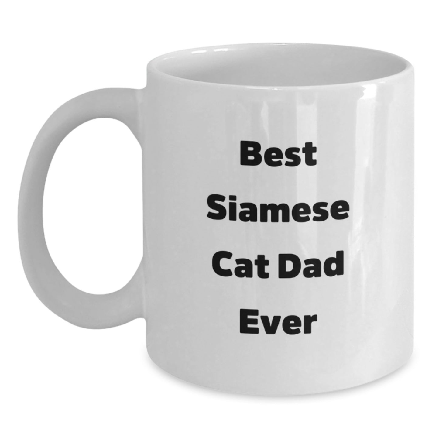 Funny Siamese Cat Dad Gifts for Birthday - White Coffee Mug from Men to Friends - Main