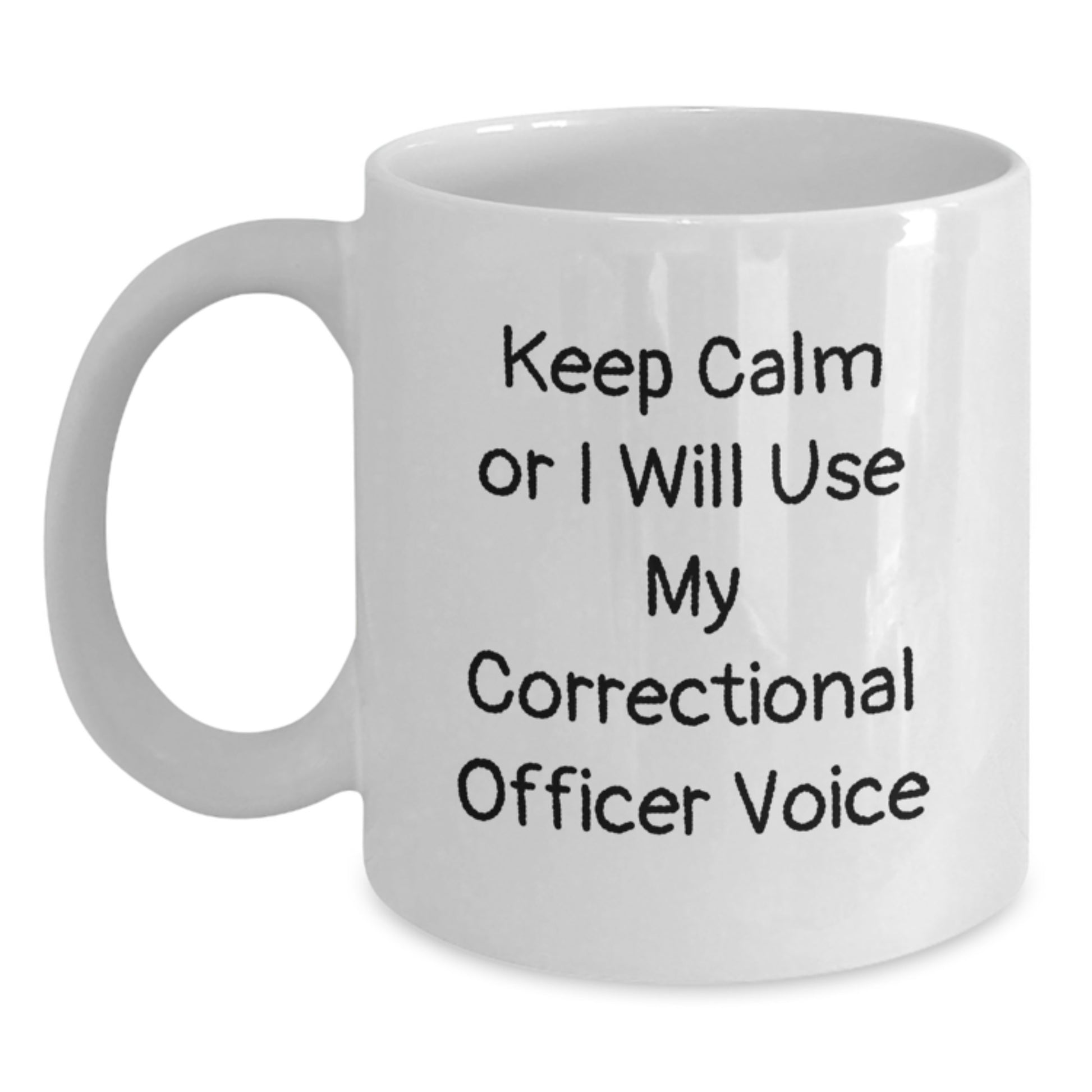 Funny Correctional Officer Gifts for Men from Friends - Keep Calm White Coffee Mug, Graduation Unique Gifts for Correctional Officer - Main