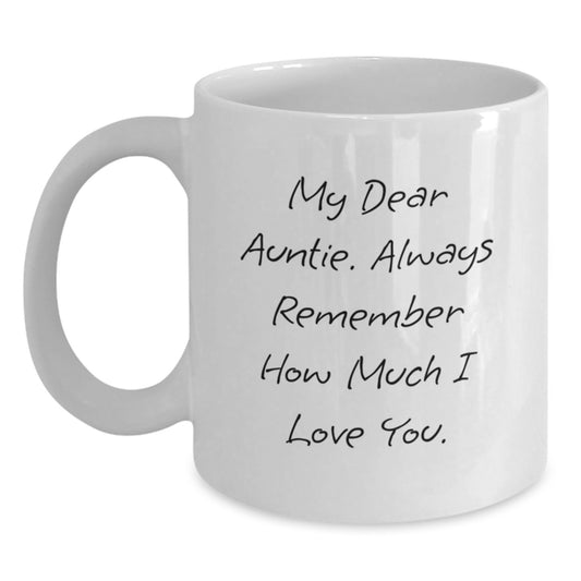 Funny Love Note from Niece Gifts for Auntie, Valentine's Unique Mug for Coffee, White Ceramic 15oz or 11oz Capacity - Main
