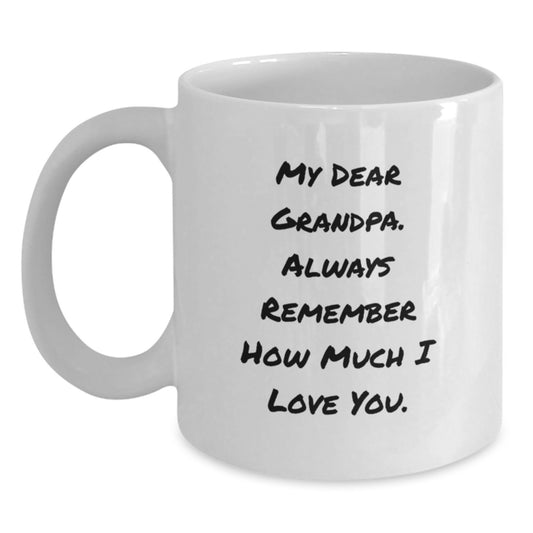 Grandpa Love, Funny Quotes for Grandpa, White Coffee Mug, Ideal Gift from Family, Valentine's Unique Ideas - Main