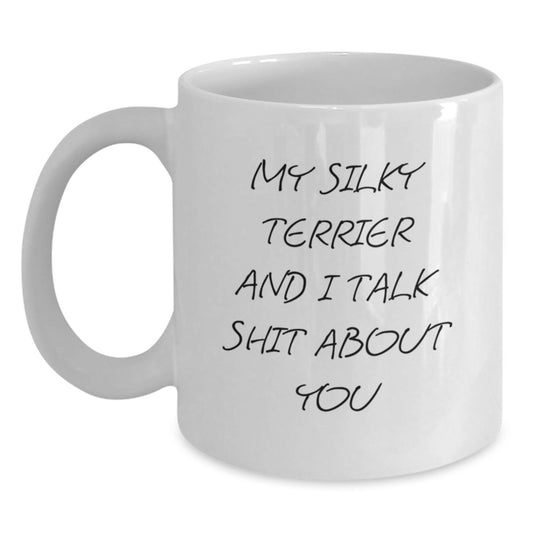 Funny Silky Terrier Dog Mugs Gifts from Men to Dad for Father's Day Unique Funny Quotes White Coffee Mug - Main