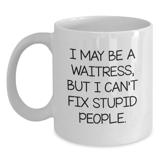Funny Waitress Gifts White Coffee Mug for Valentine's from Men to Women Coworkers - Main