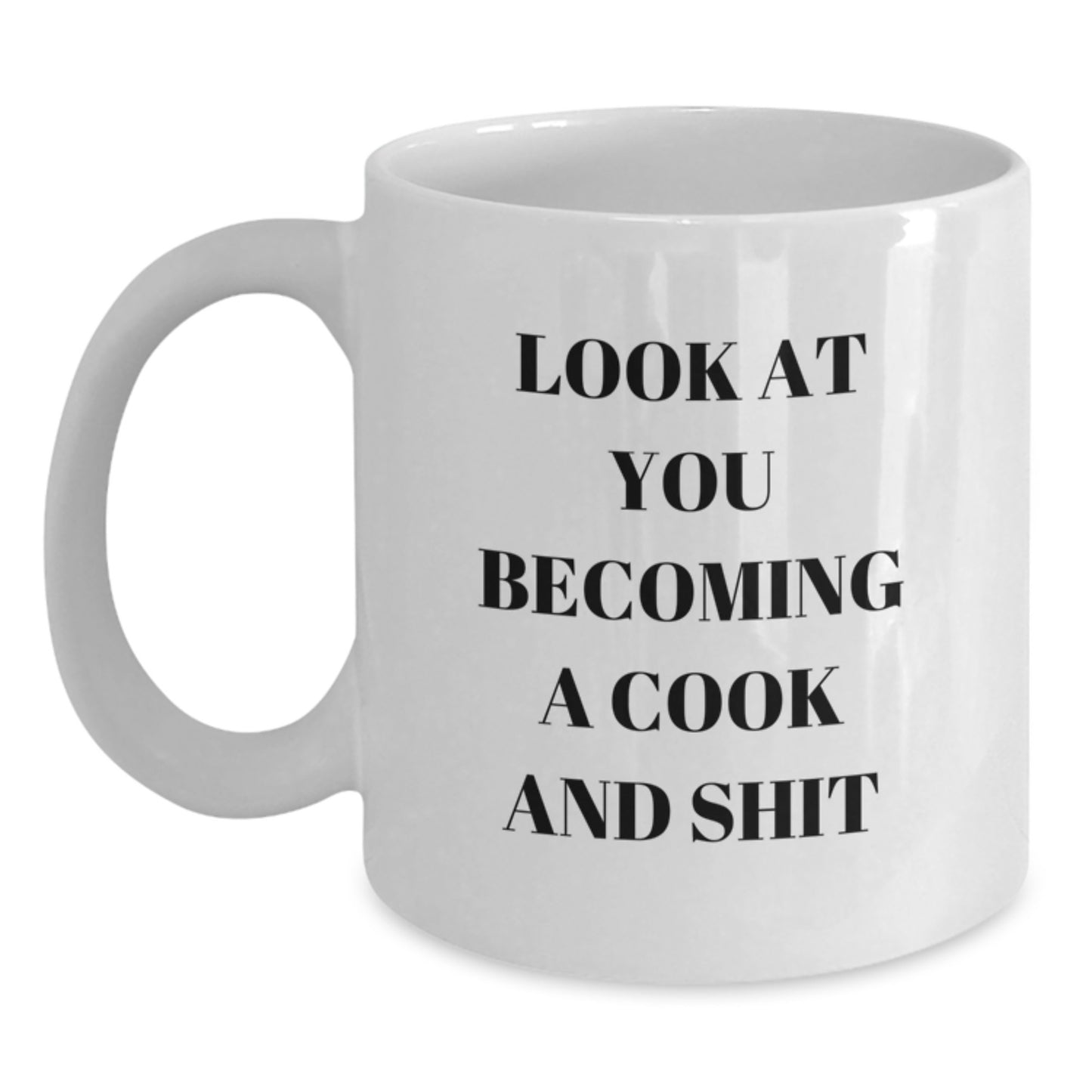 Funny Graduation Unique Gifts for Cooks, Gifts from Friends to Men, White Coffee Mug with Humorous Quote - Main