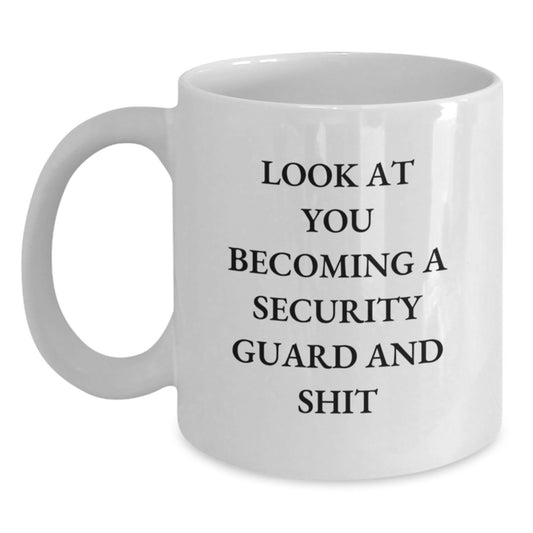 Security Guard Gifts, Funny White Coffee Mugs for Security Guard, Valentine's Unique Gifts from Friends to Security Guard - Main