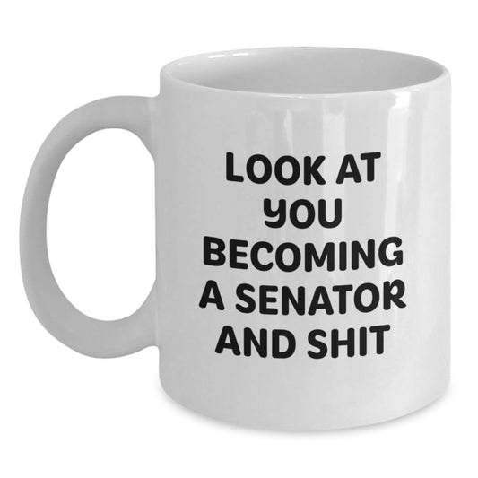 Funny Senator White Coffee Mug Gifts for Men Graduation Unique Senator Friends - Main