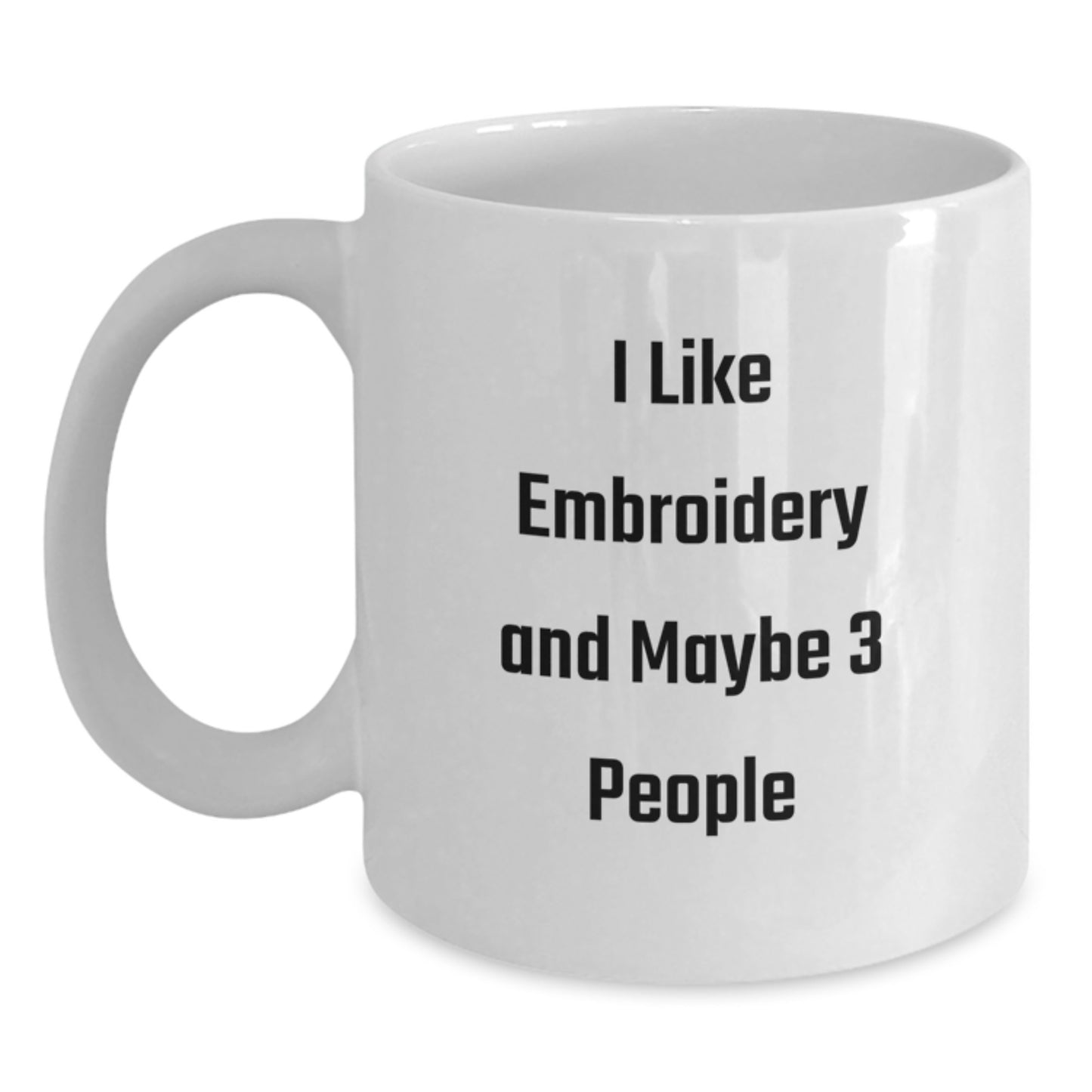 Funny Embroidery Gifts for Her, White Coffee Mug for Embroidery Lovers, Mother's Day Unique Gifts from Men to Women - Main