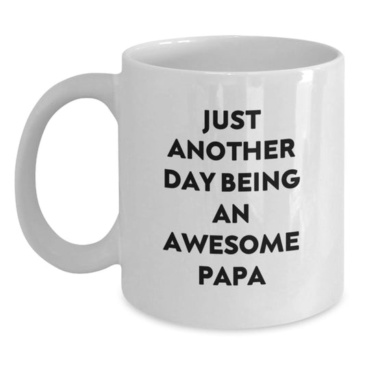 Funny Papa Gifts - Unique White Coffee Mug for Men, Gifts from Dad, Papa, or Grandpa - Mother's Day Unique Gifts, Awesome Papa Quote - Main