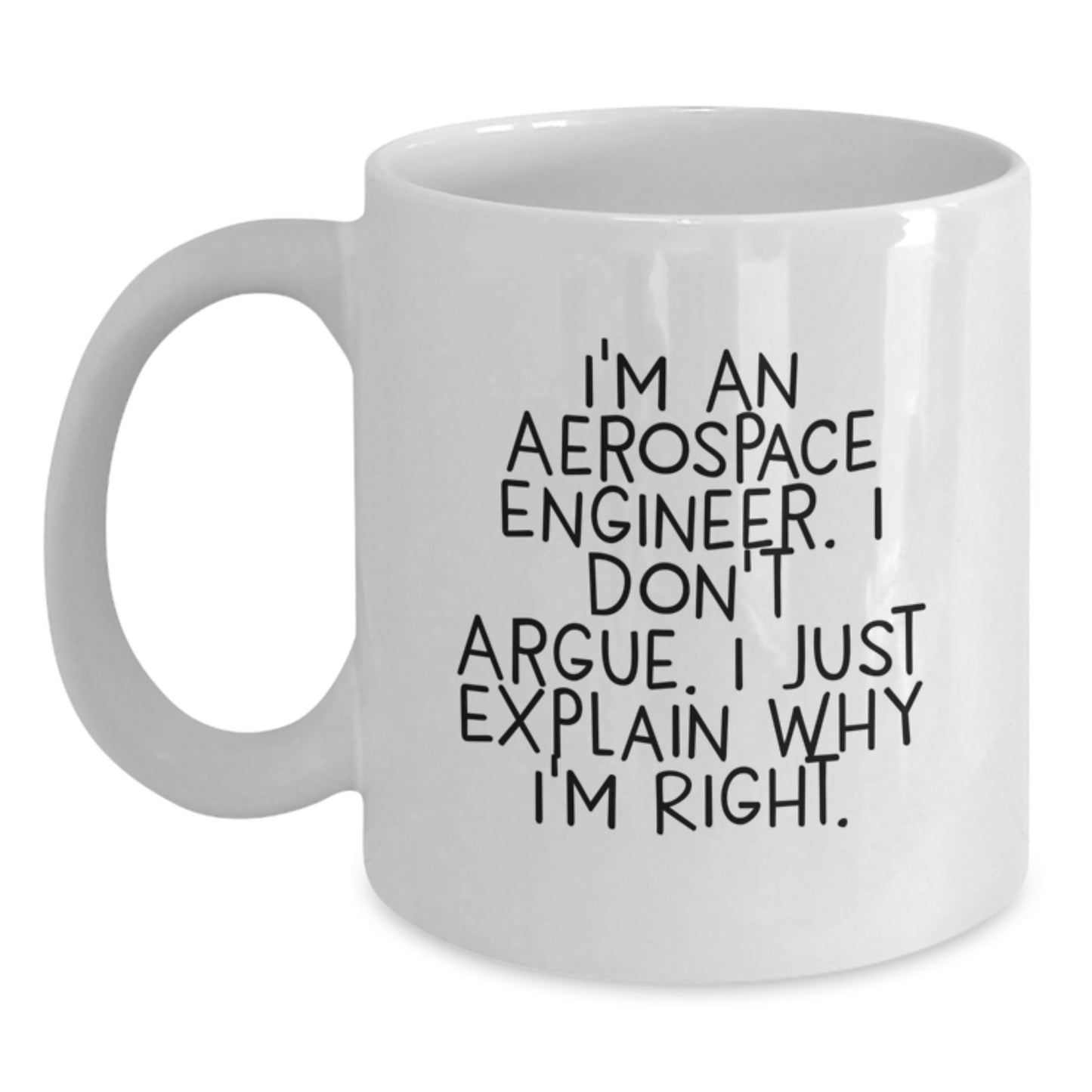Birthday Gift for Her Aerospace Engineer White Coffee Mug Present - Main
