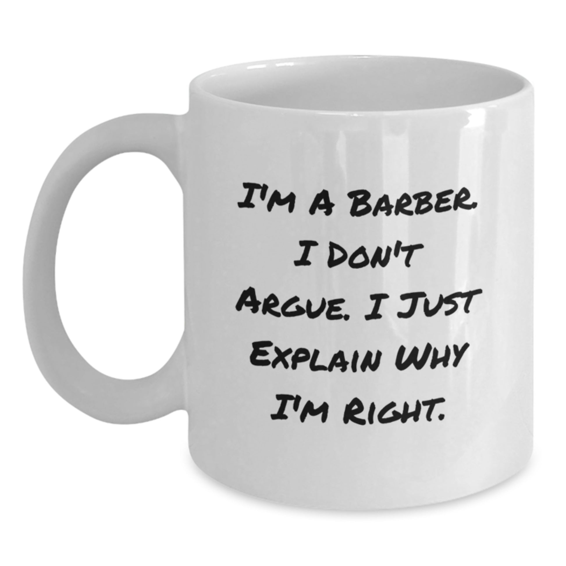 Funny Barber Gifts from Men for Christmas Unique Ideas White Coffee Mug for Barber Friends - Main