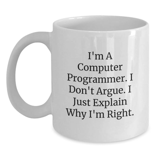 Funny Computer Programmer White Coffee Mug Gifts from Friends to Graduation Unique Gifts for Guys - Main