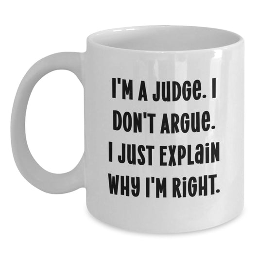 Funny Judge White Coffee Mug Gifts from Men to Judge for Graduation Unique Gifts - Main