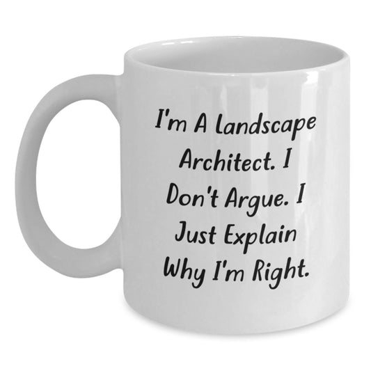 Landscape Architect Humor Gifts from Men to Wife - Funny White Coffee Mug I'm A Landscape Architect, 11oz or 15oz, Mother's Day Unique - Main