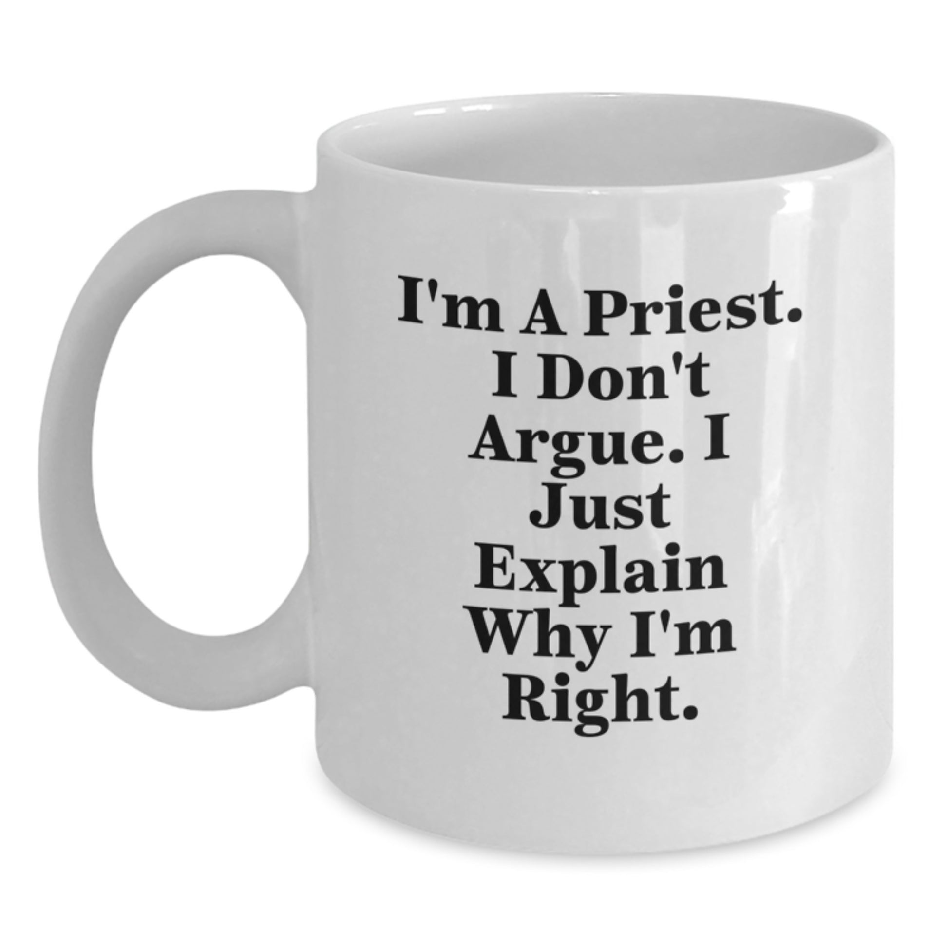 Funny Priest Gifts for Graduation - White Coffee Mug from Friends - Main