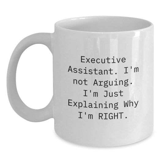 Funny Executive Assistant Gifts from Friends to Men, White Ceramic Coffee Mug, Graduation Unique - Main