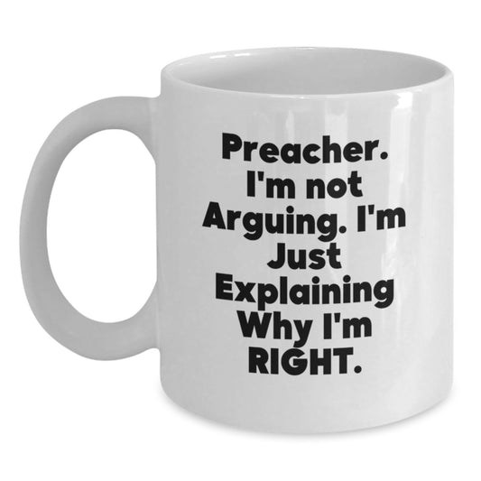 Funny Preacher Gift for Mom, White Coffee Mug - Mother's Day Unique Gifts from Family - Main